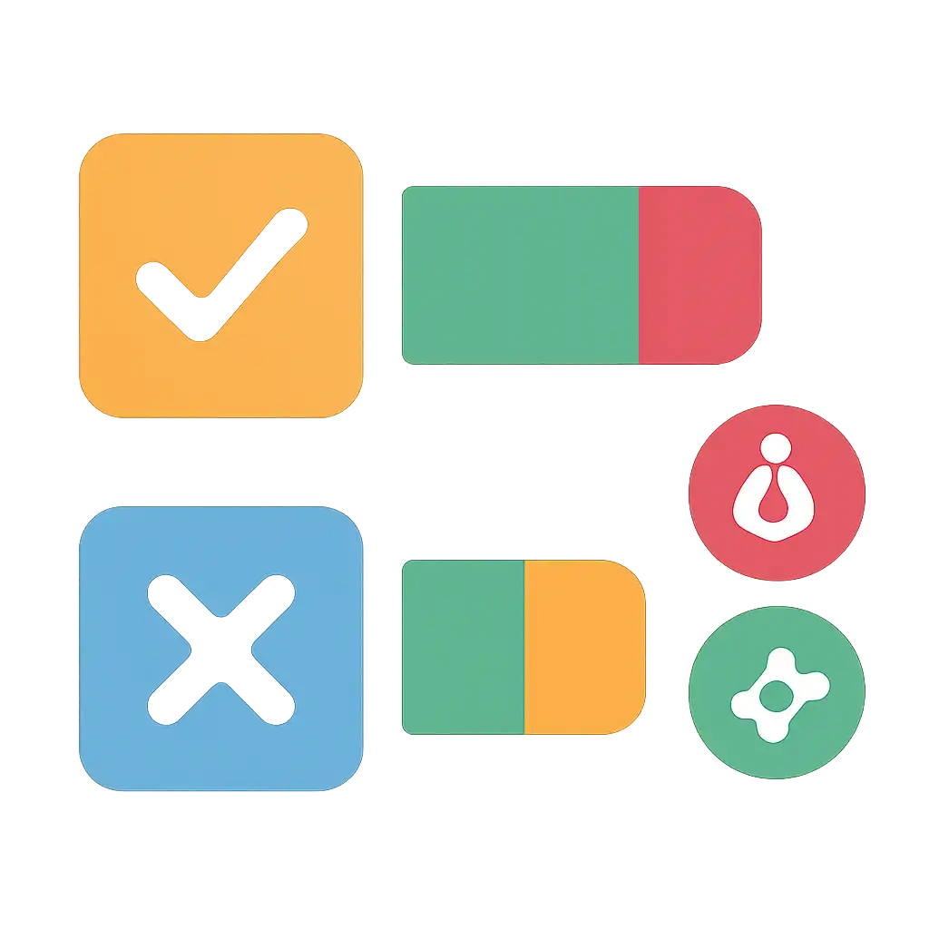 Infographic comparing options using coloured bars and icons only, no text or labels, flat design, Daman Lottery